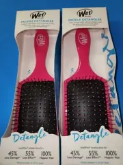 2 Pack: Wet Brush Paddle Detangler Hair Brush - Pink -