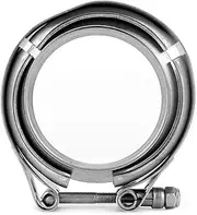 Exhaust Clamp, 2.75 Inch Turbo Exhaust Down Pipe Stainless Steel Clamp Flange V-Band Clamp 2 Pieces Flange Kit Exhaust Pipe Clamp Kit for Turbo Exhaust System