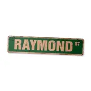 Raymond Vintage Aluminum Street Sign Childrens Name Room Metal Sign Rustic