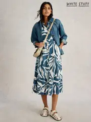 White Stuff Blue Rua Jersey Shirt Dress (AY9100) | $150