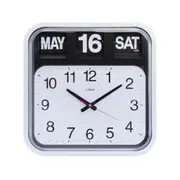Leni Bankers Analog Quartz Square Wall Clock With Calendar 43x43cm White