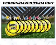 Personalized Girls Softball Team Necklace Gift Customized Name and/or Number
