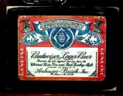 Budweiser Label Primitive Rustic Man Cave Wooden Farmhouse Shelf Sitter 3.5X4.5