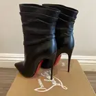 Christian Louboutin Ishtar Booty 120 Calf Leather 38 Black