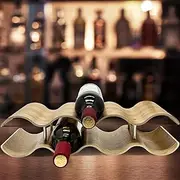 Wine Bottle Holder Stand Wooden Wave Wine Rack Wine Shelf Bottle Rack Wooden Wine Racks Countertop East to Install Countertop Wine Rack Solid Wine Storage Rack for Décor (2 Layers)