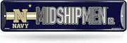 Rico Industries, NCAA Naval Academy Midshipmen Metal Street Sign 4" x 15" Home Décor - Bedroom - Office - Man Cave