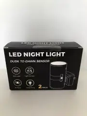 L LOHAS LED Night Light Dusk To Dawn Sensor Soft Light 2 Pack Black