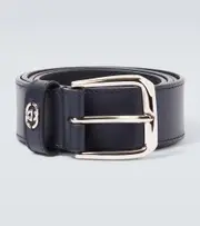 [Gucci] Gucci Interlocking G leather belt Inch 36 blue