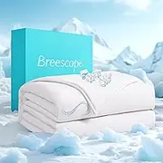 Breescape Cooling Comforter Twin Size - BlendTek™ Q-Max>0.46 Tech, Breathable Blanket for Hot Sleepers & Night Sweats Relief, Premium Lightweight Summer Bedding, 72x96 Inches, Snow White