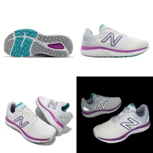 【NEW BALANCE】慢跑鞋 W680 V7 D 寬楦 女鞋 白 紫 反光 緩震 路跑 運動鞋 NB 紐巴倫(W680WN7-D)