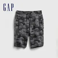 在飛比找蝦皮商城優惠-Gap 男童裝 拉鍊口袋運動短褲-迷彩黑(669887)