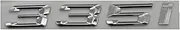KBTBSCCPLG Chrome Shiny Silver ABS Number Letters Word Car Trunk Badge Emblem Letter Decal Sticker Compatible with BMW 3 Series 335i Car Logo