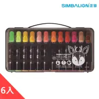 在飛比找momo購物網優惠-【SIMBALION 雄獅文具】24色毛毛獸彩色筆 6入量販