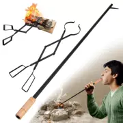 45in Extra Long Fire Poker - Blow Poke, 25in Fire Tongs, Portable Fire Pit Tools