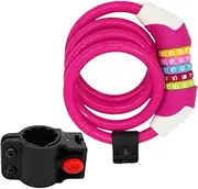 ARTSEWPLY 1Pc Combination Steel Wire Bike Lock Theft Spiral Cable Lock for Bicycles Motorbikes More Pink Random Color for Area