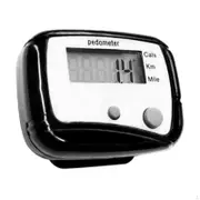 Pedometer for Walking Counters Clip on Calorie Distance Counting Walk Motion Portable Step Men black