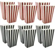 12x Popcorn Boxes Wedding Party Favour Lolly Box Retro Cinema Pop Corn Black Red