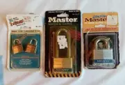 Lot 3 New Vintage NOS MASTER Lock Padlock Lock Sets - 1980s / 90s New Sealed