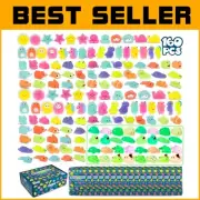 Mochi Squishies 160 Pack - Ultimate Glow-in-the-Dark Goodie Bag Fillers for Kids