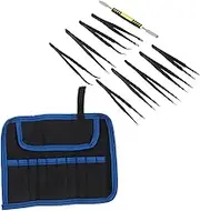 Veemoon Electrical Hand Tools 10pcs Anti-static Tweezers Set Crafted for Electronics Phone Repair Stainless Steel Construction