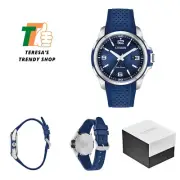 Luxury Men's Eco-Drive Watch with Blue Dial - Water Resistant & Sporty Style