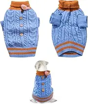 PLUSHCEWT Pet Dog Jumper Dog Turtleneck Knitting Sweater Coat Winter Warmer Knitted Dog Pullover Soft Crochet Dog Clothes Vest for Pet Autumn Winter Welsh Corgi Yorkshire Terrier Chihuahua (XXL)