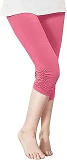 [Generic] 3/4 Leg Pants for Grils Fashion Leisure Style Trendy Breathable Soft Fit Elasticity Comfy Fashion Toddler Trousers