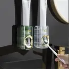 Clear Automatic Toothpaste Squeezer Holder Dispenser Wall Mounted No Drilling
