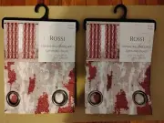 Jacquard Luxury 2 Window Panel Set Burgundy Luxury Curtain