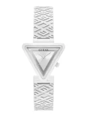 GUESS White Fame Logo Silicone Watch