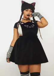[Trickz N' Treatz] So Pawsitively Purrfect Pinafore Dress