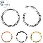 Pair & Singles G23 Titanium Gem Hinged Segment Hoop Ear Ring Sleepers Earrings