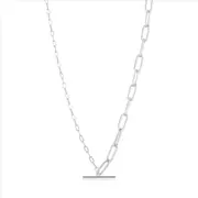 Ania Haie T-Bar Paperclip Link Necklace in Sterling Silver