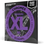 D'Addario Guitar Strings - XL Chromes Electric Guitar Strings - Flat Wound - Polished for Ultra-Smooth Feel and Warm, Mellow Tone - ECG23-PL - Extra Light, Plain Third, 10-48, 1-Pack