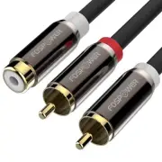FosPower Y Adapter (8 inch) 2 RCA (Male) to 1 RCA (Female) Stereo Audio Y Ada...