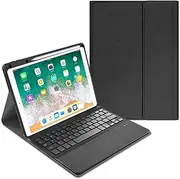 Case with Trackpad Keyboard for iPad Pro 12.9 2015 & 2017 (2nd and 1st Generation), Lightweight Fabric Texture Case with Detachable Spanish Keyboard for iPad Pro 12.9 Inch, Black