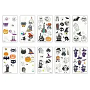 Halloween Temporary Tatoos Glow in Dark Face Tatoos Sticker Party Makeup
