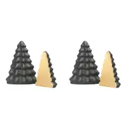 2x White Moose Christmas Tree Home Tabletop Ornament Decor Set Black/Gold