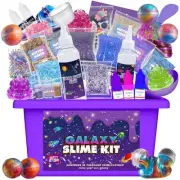 Mini Galaxy Slime Kit, Galactic Slime Ball Making Kit with Glow in The Dark S...