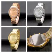 Chic Women's Quartz Watch With Geneva Diamond Alloy Steel Strap Ad988 Movement