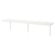 BERGSHULT / TOMTHULT shelf with bracket, white, 120x20 cm