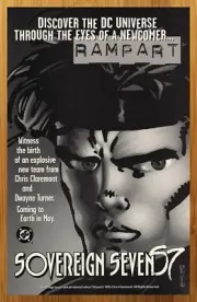 1993 DC Comics S7 Sovereign Seven Print Ad/Poster Rampart Dwayne Turner Art 90s