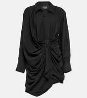 [Jacquemus] Jacquemus La Robe Bahia gathered minidress UK 10 black