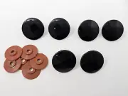 3 pair VTG Zims 36mm Round Black Flat Plastic Safety Eyes Amigurumi Craft Doll