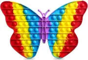 Giant Push Pop Butterfly Fidget Toy 66 Bubbles 3D Kids Stress Anxiety Reliever