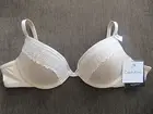 NWT Calvin Klein F3263 "Sexy Signature" Push Up, Plunge, Lace Bra, Beige, 34D