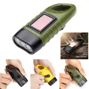 Portable LED Flashlight Hand Crank Torch Solar Power Tent Light Lantern