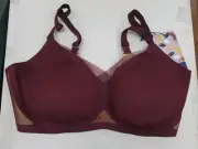New HONEYLOVE Liftwear Crossover V Neck Bra Wine Size Large