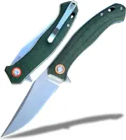Folding knife-Pocket knife-micarta Handle-D2 steel-Folding Knife