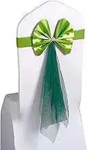Chair Bands,Reception Décor,Chair Sashes,Chair Sashes Bows Chair Bands Ties Colourful Satin Sash Wedding Chair Bow,Red,4PCS (Color : Rood, Size : 10PCS) (Color : Groen, Size : 1PCS)